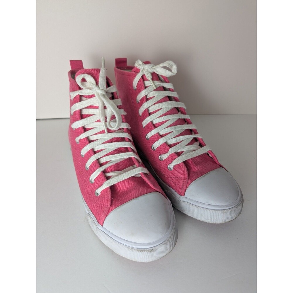Ralph Lauren Polo Shoes Sneakers Lace Up Pink High Top Womens Sz 9 Pony Designer